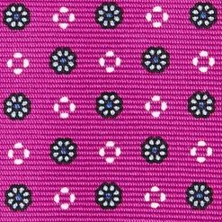 CRAVATTA SARTORIALE 5 PIEGHE IN SETA FUCSIA Microfantasia fiore