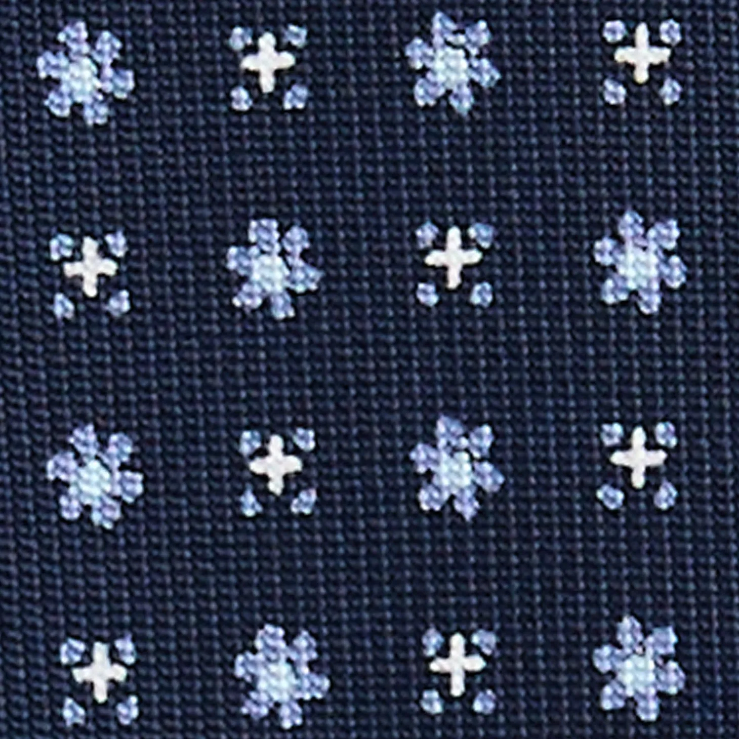CRAVATTA SARTORIALE 5 PIEGHE IN SETA BLU SCUROMicrofantasia fiore