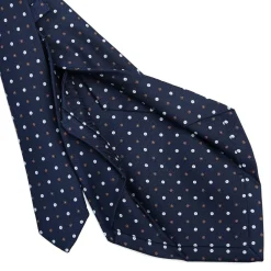 CRAVATTA SARTORIALE 5 PIEGHE IN SETA BLU SCUROMicrofantasia fiore