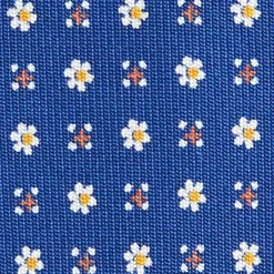 CRAVATTA SARTORIALE 5 PIEGHE IN SETA BLUMicrofantasia fiore