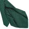 CRAVATTA SARTORIALE 5 PIEGHE IN SETA VERDE SCURO Microfantasia fiore