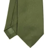 CRAVATTA SARTORIALE SETA JACQUARD VERDE OLIVA Tinta unita