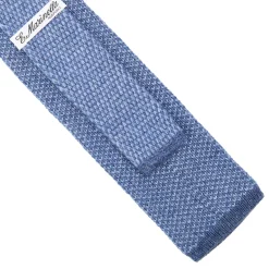 CRAVATTA TRICOT IN CASHMERE AZZURRO POLVERE Tinta unita
