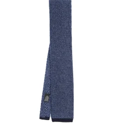 CRAVATTA TRICOT IN CASHMERE BLU SCURO Tinta unita