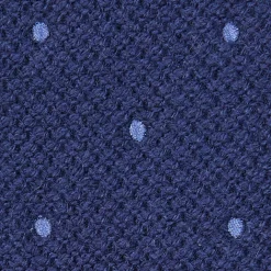 CRAVATTA TRICOT IN CASHMERE BLU SCURO Pois azzurro