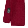 CRAVATTA TRICOT IN CASHMERE BORDEAUX Tinta unita
