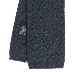 CRAVATTA TRICOT IN CASHMERE GRIGIO SCURO Tinta unita