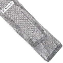 CRAVATTA TRICOT IN CASHMERE GRIGIO CHIARO Tinta unita