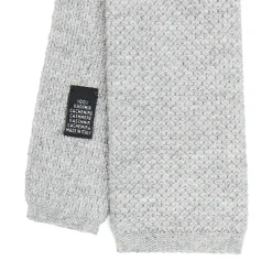 CRAVATTA TRICOT IN CASHMERE GRIGIO CHIARO Tinta unita