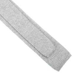 CRAVATTA TRICOT IN CASHMERE GRIGIO CHIARO Tinta unita