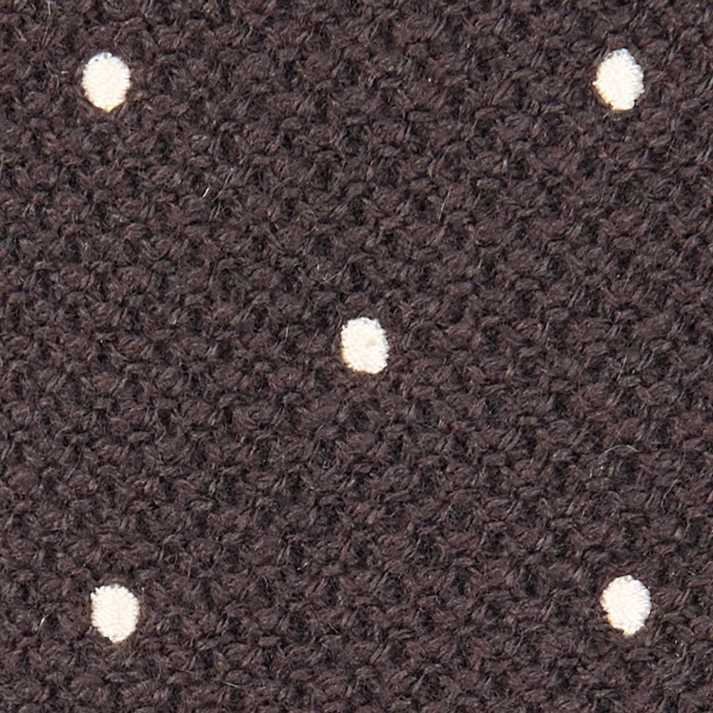 CRAVATTA TRICOT IN CASHMERE MARRONE SCURO Pois bianco