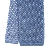 CRAVATTA TRICOT IN SETA AZZURRO POLVERE Microfantasia geometrica
