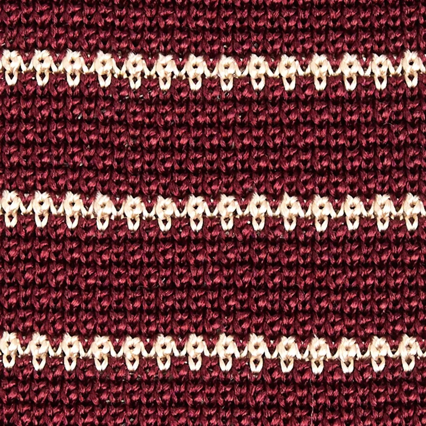 CRAVATTA TRICOT IN SETA BORDEAUX Rigata