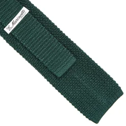 CRAVATTA TRICOT IN SETA VERDE SCURO Pois beige