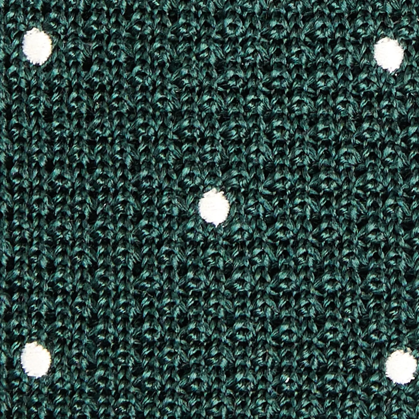 CRAVATTA TRICOT IN SETA VERDE SCURO Pois beige