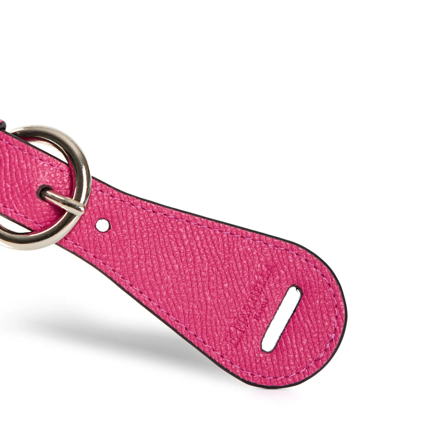 FERMAFOULARD IN PELLE FUCSIA Con fibbia argentata