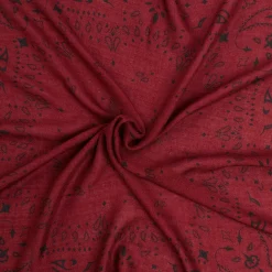 FOULARD IN LANA, CASHMERE E SETA 65 BORDEAUX Paisley