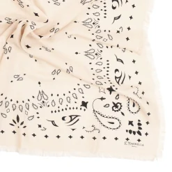 FOULARD IN LANA, CASHMERE E SETA 65 BIANCA Paisley