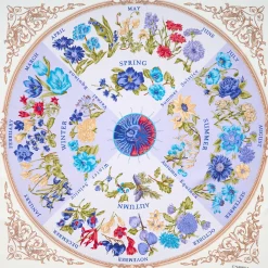 FOULARD IN SETA 90 AZZURRO La ruota delle stagioni