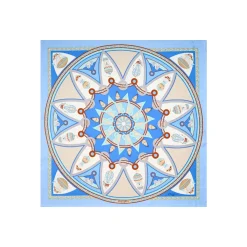 FOULARD IN SETA 90 AZZURRO Le mongolfiere