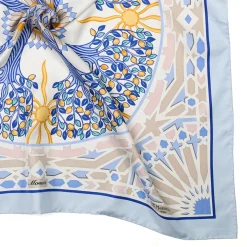 FOULARD IN SETA 90 AZZURRO Mosaico