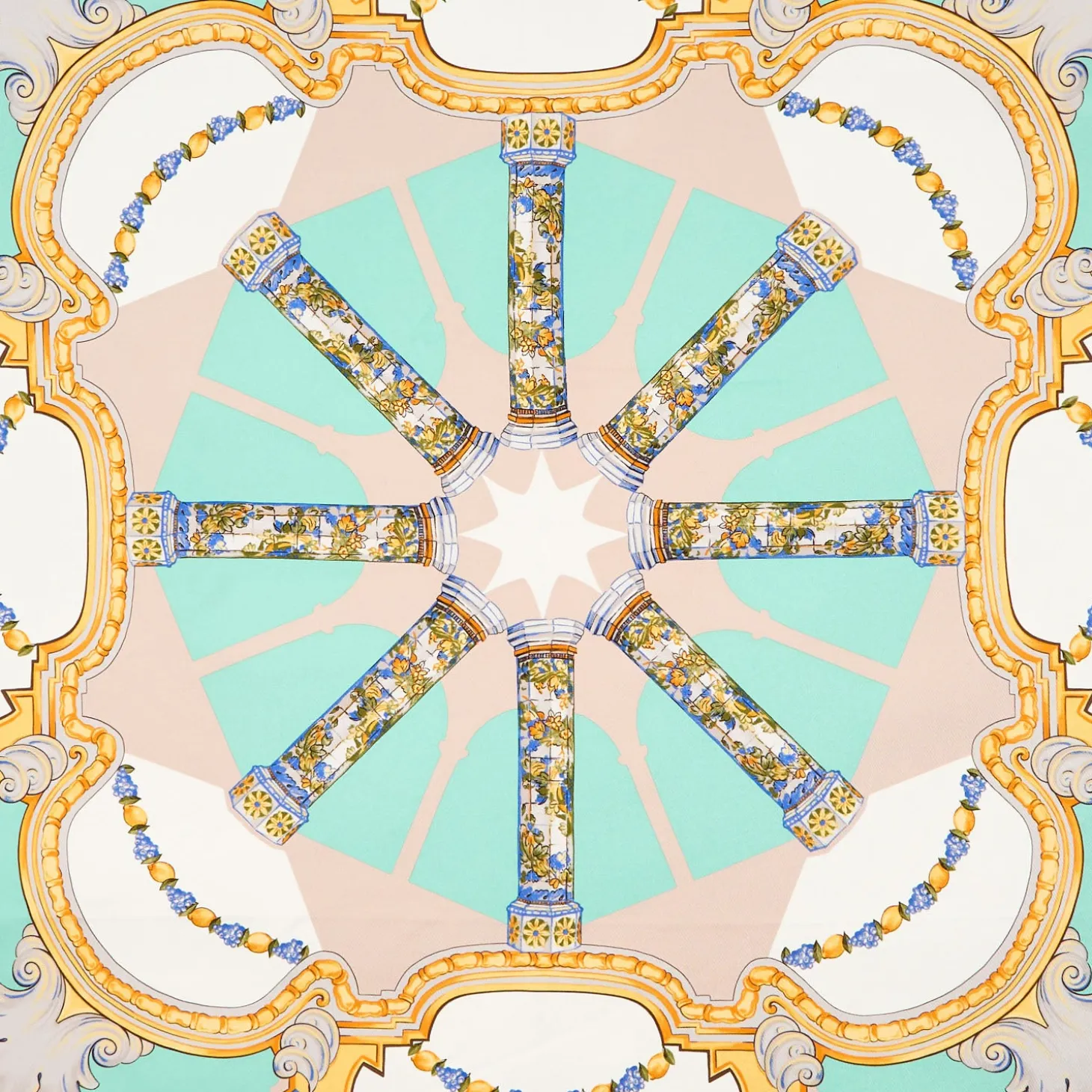 FOULARD IN SETA 90 BEIGE Il chiostro di santa chiara