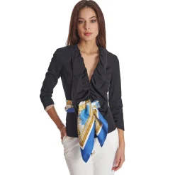 FOULARD IN SETA 90 BLU Chiostro di santa chiara