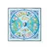 FOULARD IN SETA 90 BLU La ruota delle stagioni