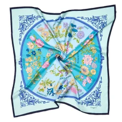 FOULARD IN SETA 90 BLU La ruota delle stagioni