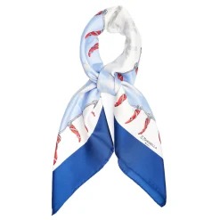 FOULARD IN SETA 90 BLU Pulcinella portafortuna