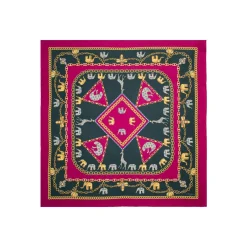 FOULARD IN SETA 90 FUCSIA Elefanti portafortuna
