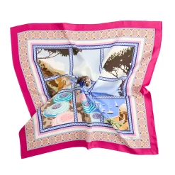 FOULARD IN SETA 90 FUCSIA I faraglioni di capri