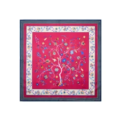 FOULARD IN SETA 90 FUCSIA L'albero della vita