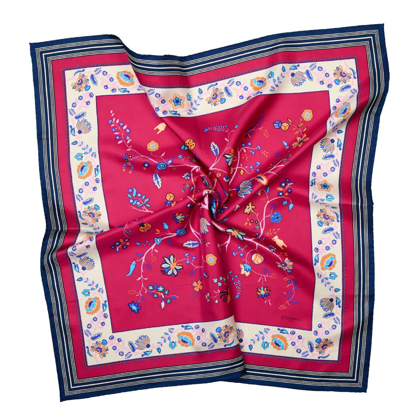FOULARD IN SETA 90 FUCSIA L'albero della vita