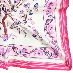 FOULARD IN SETA 90 FUCSIA L'albero della vita