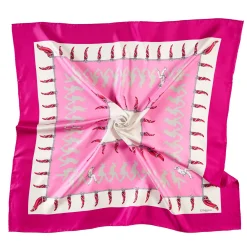FOULARD IN SETA 90 FUCSIA Pulcinella portafortuna