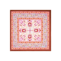 FOULARD IN SETA 90 MARRONE Motivo damascato
