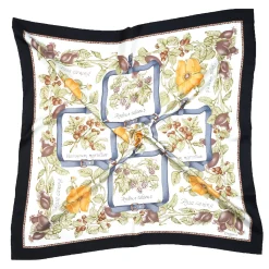 FOULARD IN SETA 90 NERO La rosa canina