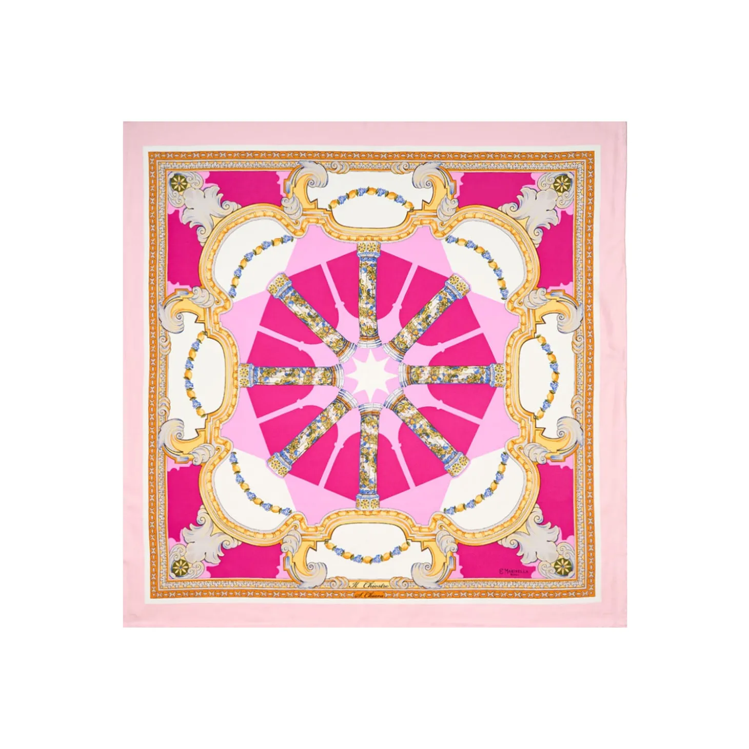 FOULARD IN SETA 90 ROSA Il chiostro di santa chiara