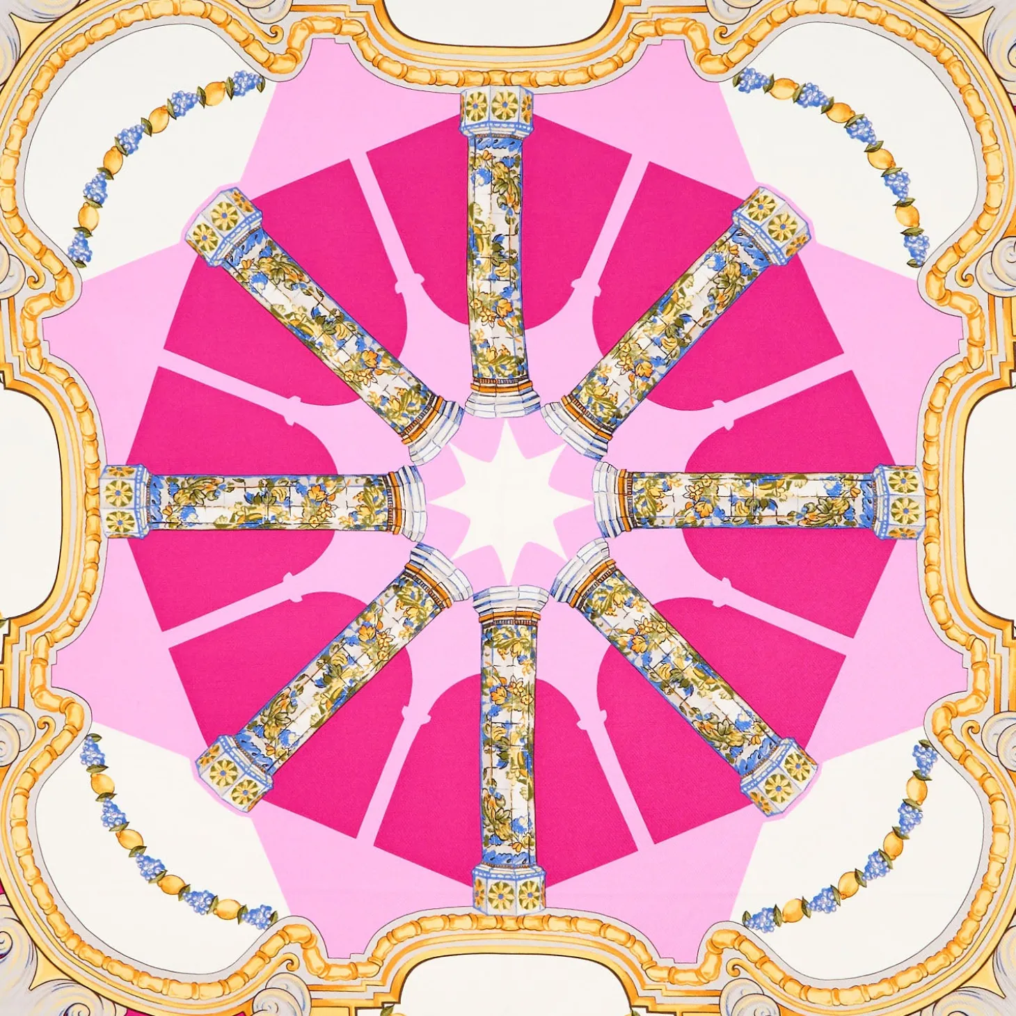 FOULARD IN SETA 90 ROSA Il chiostro di santa chiara