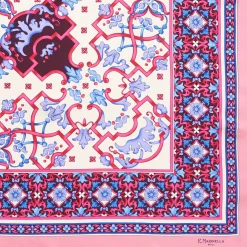 FOULARD IN SETA 90 ROSA Maiolica mediterranea