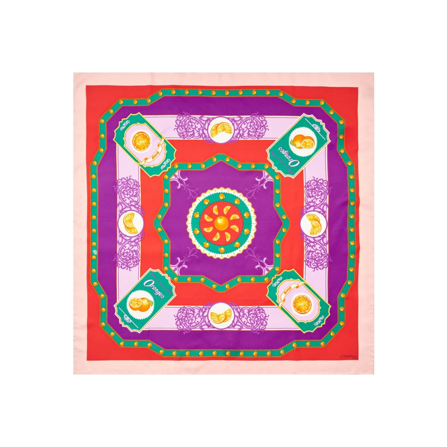 FOULARD IN SETA 90 ROSA Orange vibes