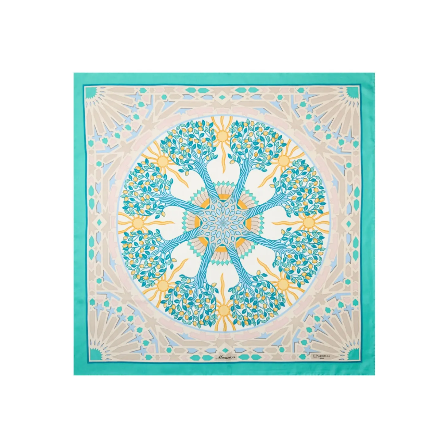 FOULARD IN SETA 90 VERDE Mosaico