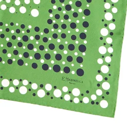 FOULARD IN SETA 65 VERDE OLIVA Eleganza a pois