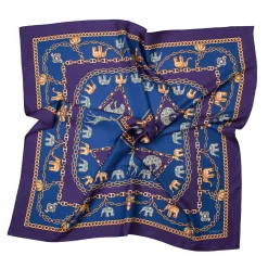 FOULARD IN SETA 90 VIOLA Elefanti portafortuna