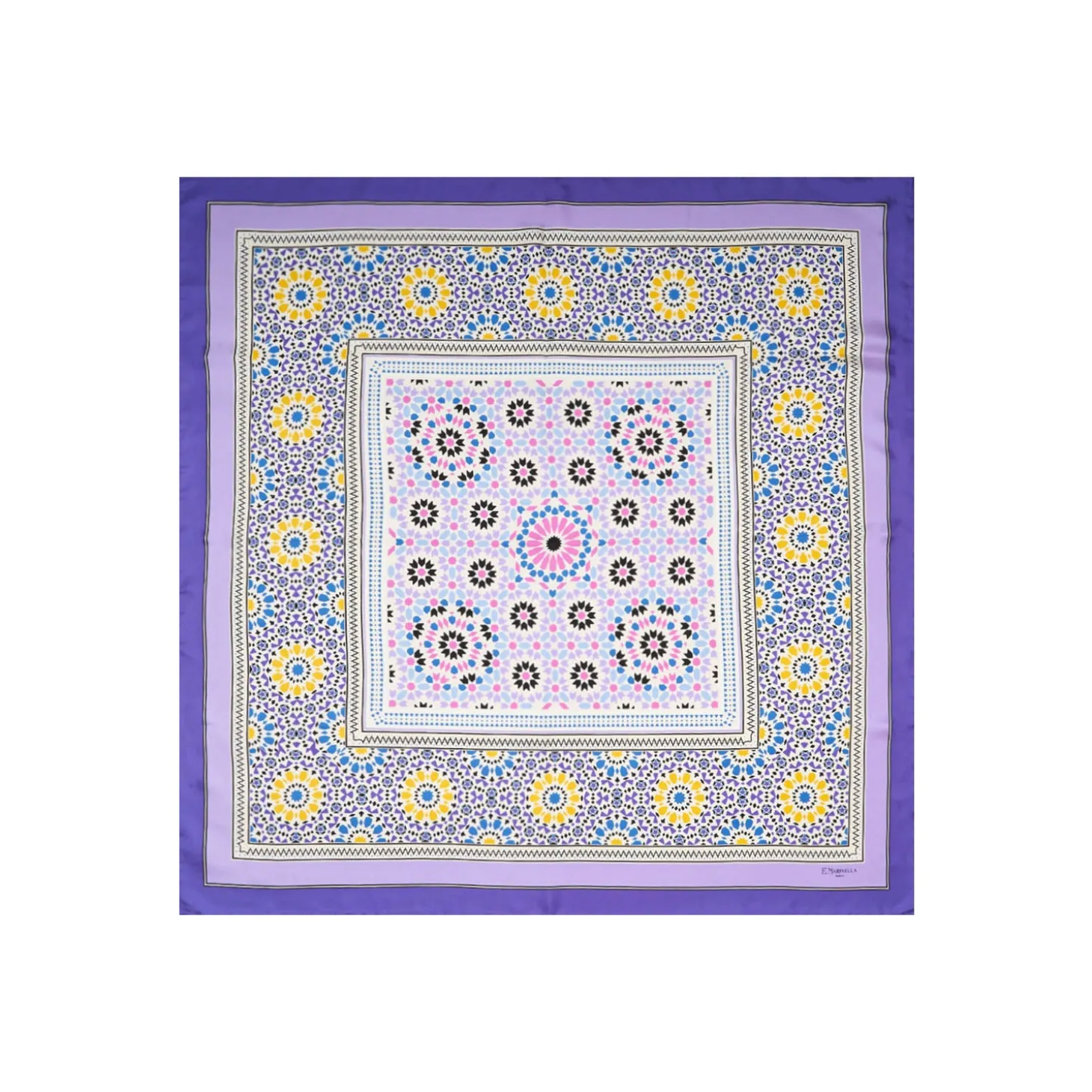 FOULARD IN SETA 90 VIOLA Mosaico