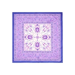 FOULARD IN SETA 90 VIOLA Motivo damascato