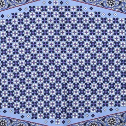 FOULARD ROMBO IN SETA AZZURRO Microfantasia fiore