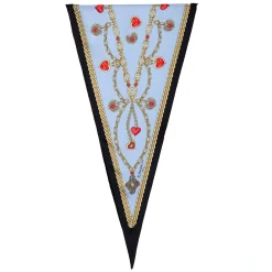 FOULARD ROMBO IN SETA AZZURRO Collezione san valentino