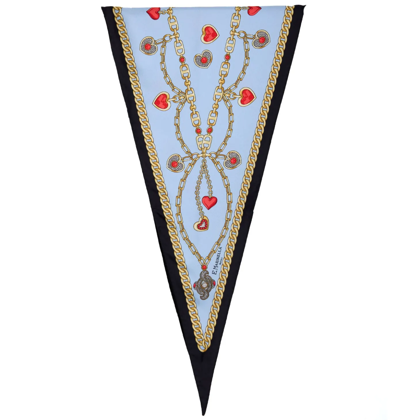 FOULARD ROMBO IN SETA AZZURRO Collezione san valentino